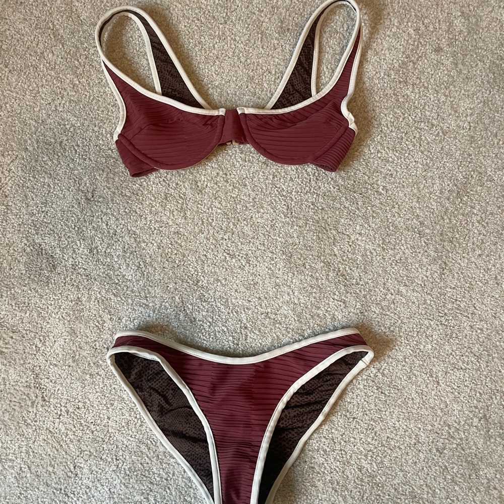 Elegant Burgundy Bikini Set